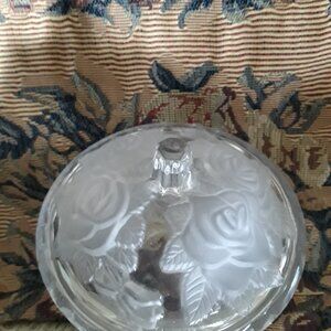 Studio Nova Crystal Covered Candy Dish - Floral Motif - Japan